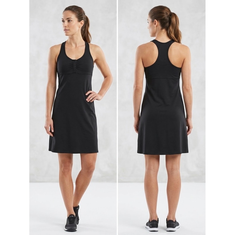 The North Face Womens Black Racerback Henley Active Dress ARQU Large